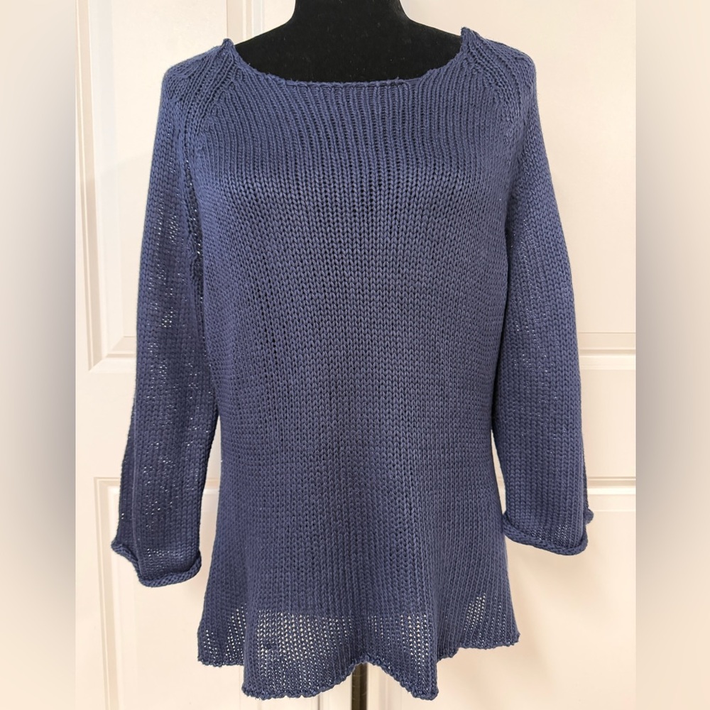 TOBI Navy Blue Open Knit Sweater